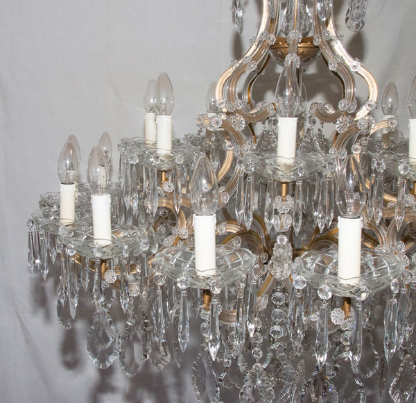 Large Italian Murano Chandelier with 24 Lights Mid 20th Century