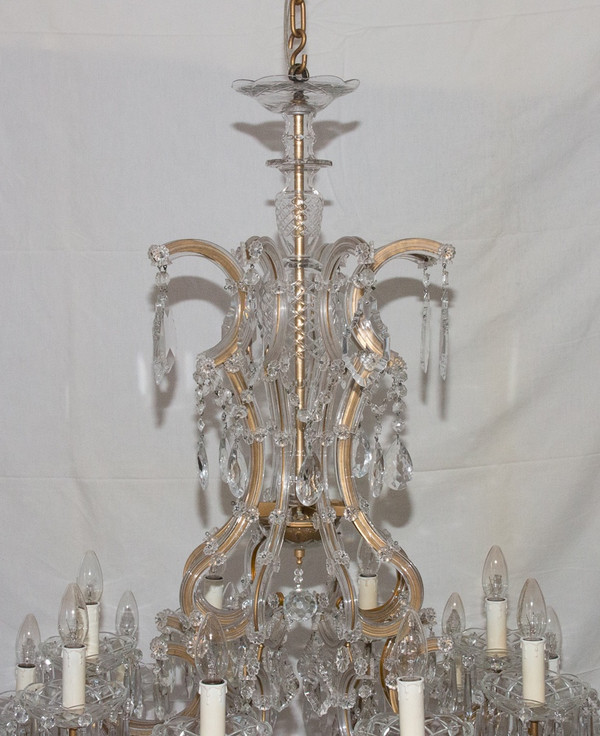 Large Italian Murano Chandelier with 24 Lights Mid 20th Century
