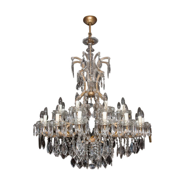 Large Italian Murano Chandelier with 24 Lights Mid 20th Century