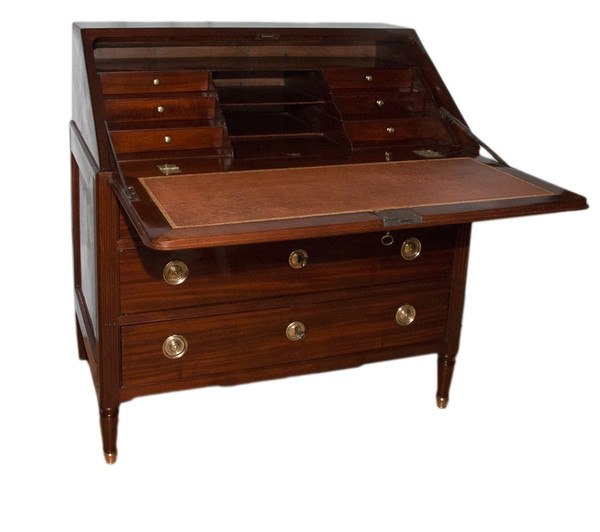 Commode Scriban En Acajou époque Louis XVI 