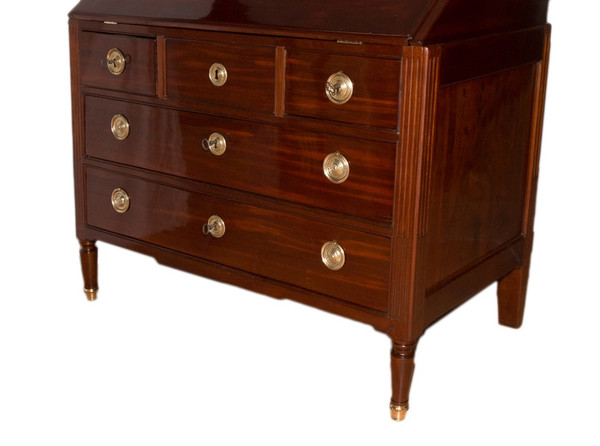 Commode Scriban En Acajou époque Louis XVI 