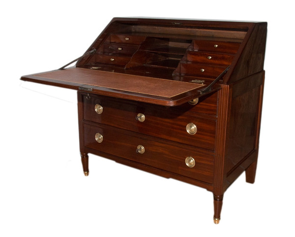 Commode Scriban En Acajou époque Louis XVI 