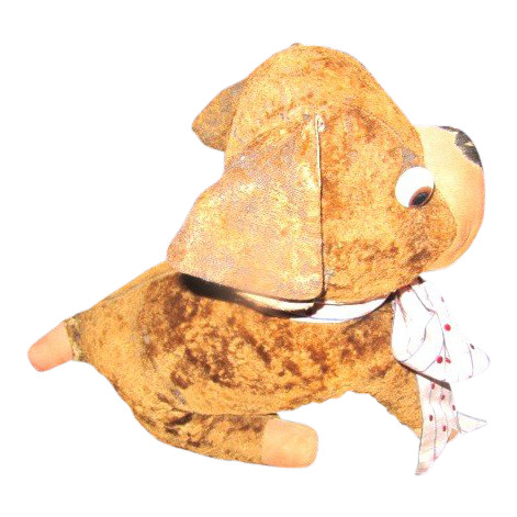 Peluche Bouldogue avec les yeux de verre années 1920 ou 1930