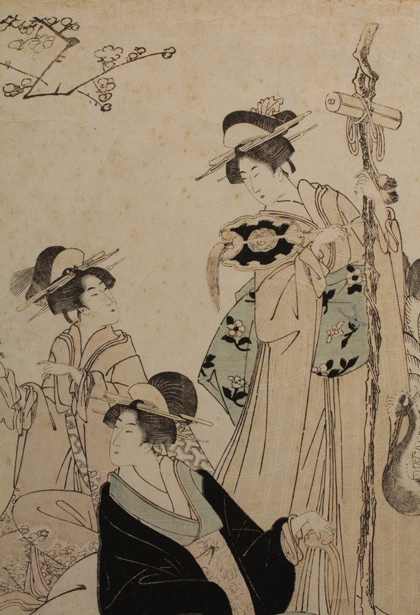 Japanese print 'The 3 beauties' by Toyokuni I (1769-1825)