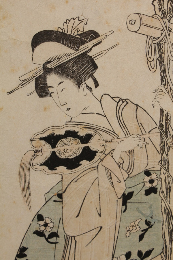 Japanese print 'The 3 beauties' by Toyokuni I (1769-1825)