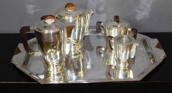 Coffee And Tea Service In Silver Metal Circa 1930