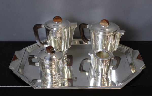 Coffee And Tea Service In Silver Metal Circa 1930