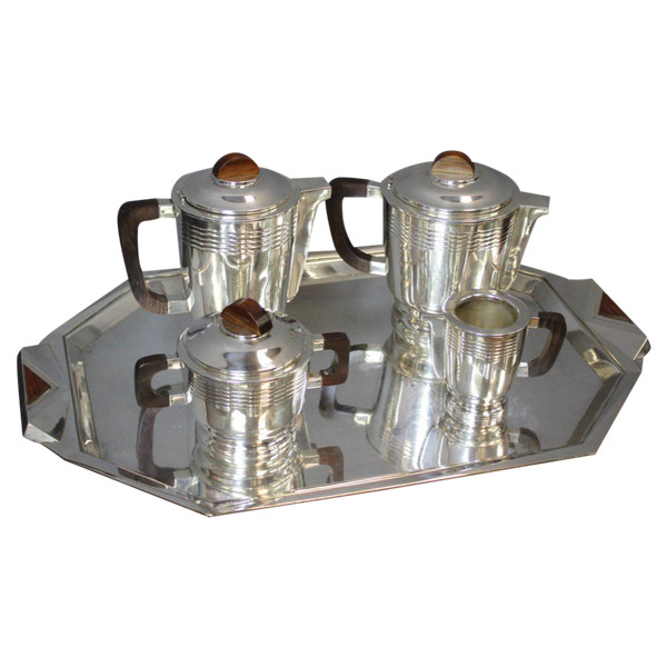 Coffee And Tea Service In Silver Metal Circa 1930