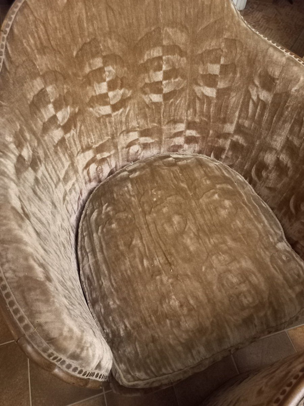 Pair of Art Deco 1930 Mahogany Armchairs and Fireside Chairs