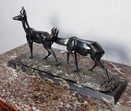 Important Bronze "The two Gazelles" signed I. Rochard - XXth