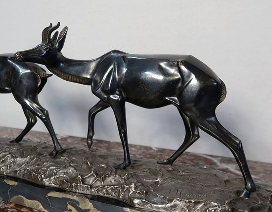 Important Bronze "The two Gazelles" signed I. Rochard - XXth