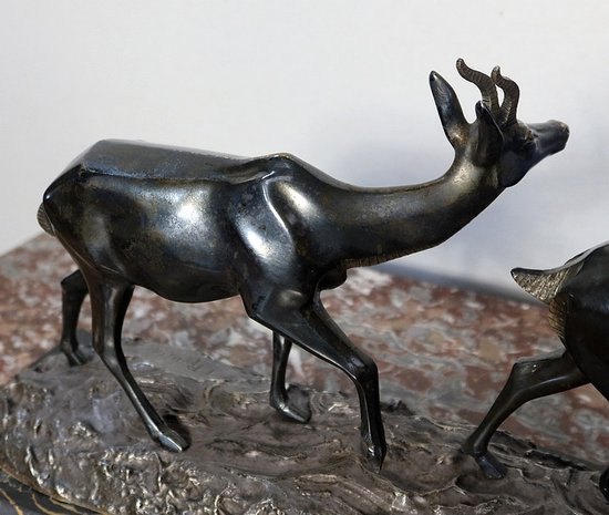 Important Bronze "The two Gazelles" signed I. Rochard - XXth