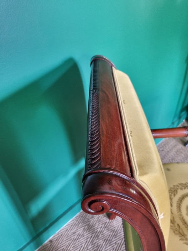 Jacob Frères, rare fauteuil de cabinet estampillé, d'époque Consulat