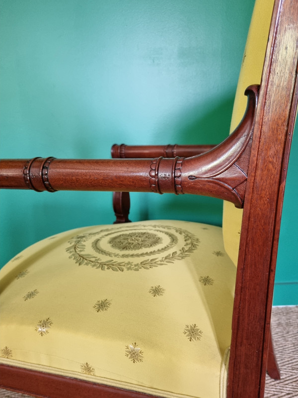 Jacob Frères, rare fauteuil de cabinet estampillé, d'époque Consulat