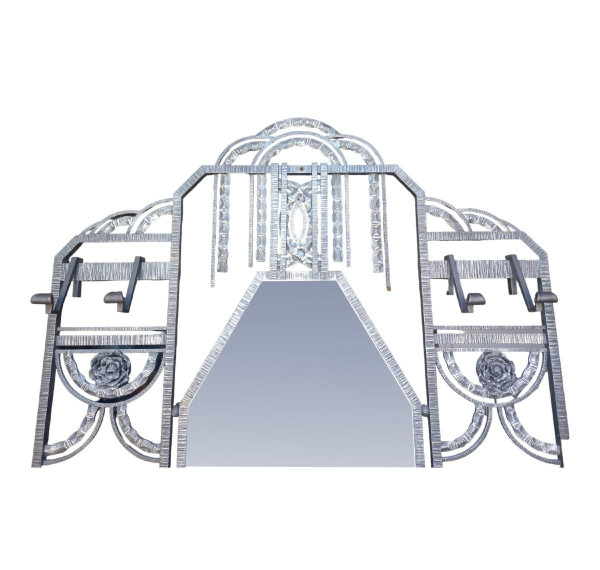 Art-Deco-Garderobe aus ramponiertem Eisen, 1930