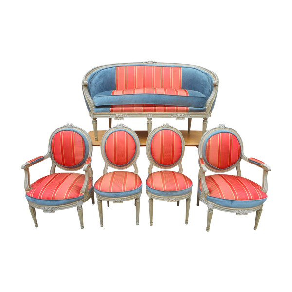 Ensemble De Salon Louis XVI En Bois Laqué