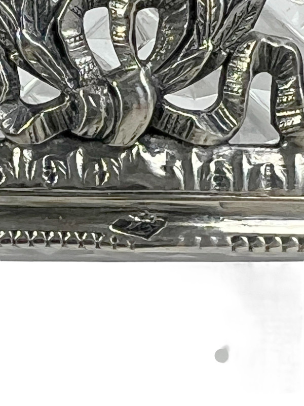 COPPA IN CRISTALLO “BACCARAT” CON MONTATURA IN ARGENTO 925, TIMBRO MINERVA