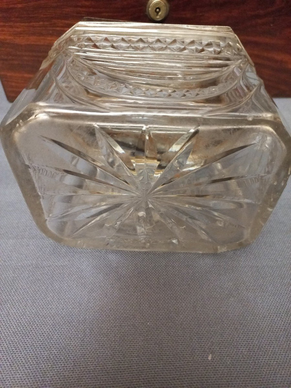 J Bramah Tea Box 1748-1814, In Coral Wood, Crystal and Silver