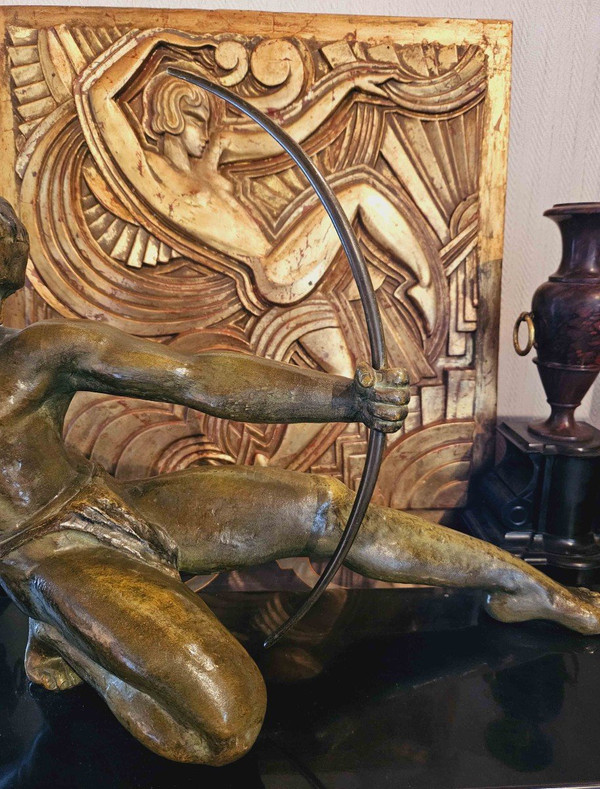 Arciere Art Déco Salvator Riolo in bronzo patinato