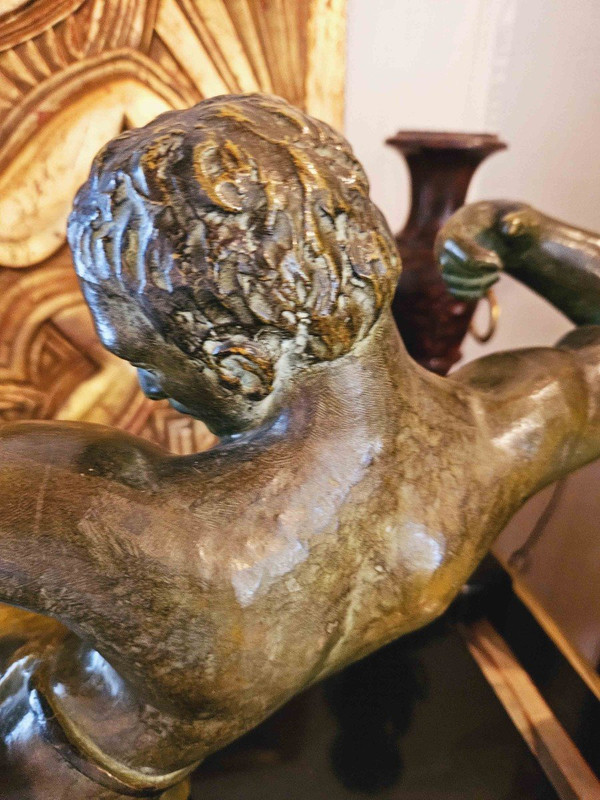 Arciere Art Déco Salvator Riolo in bronzo patinato