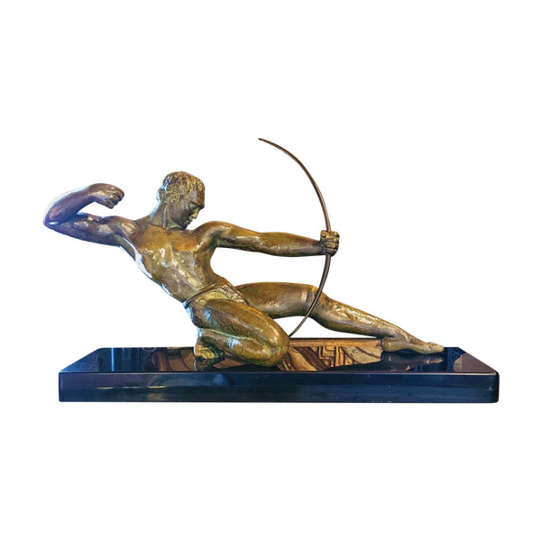 Arciere Art Déco Salvator Riolo in bronzo patinato