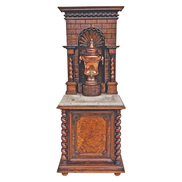 Fontaine XVIIIème Et Son Meuble En Noyer