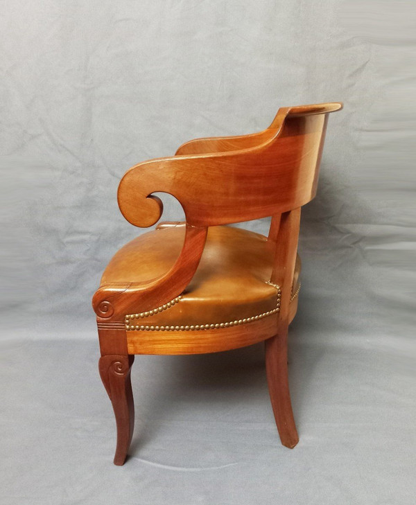 Fauteuil De Bureau en Cuir Début XIXe Siècle