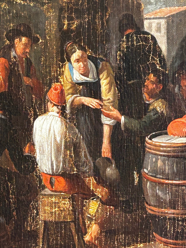 Paar niederländische Öl-auf-Leinwand-Gemälde nach Dirck Theodor Helmbreker (1633-1696) 
