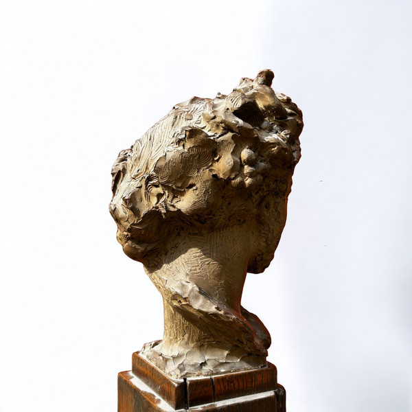 Fernando Ciancianaini (1889-1954) Scultura Originale in Terracotta - Busto di Giovane 