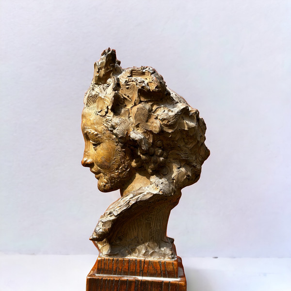 Fernando Ciancianaini (1889-1954) Scultura Originale in Terracotta - Busto di Giovane 
