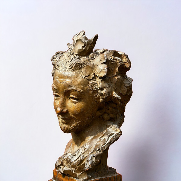 Fernando Ciancianaini (1889-1954) Scultura Originale in Terracotta - Busto di Giovane 