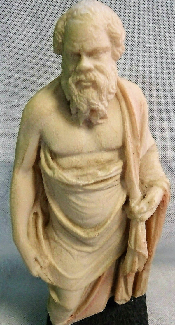 ancient Greek statuette representation of Socrates early 20th century
