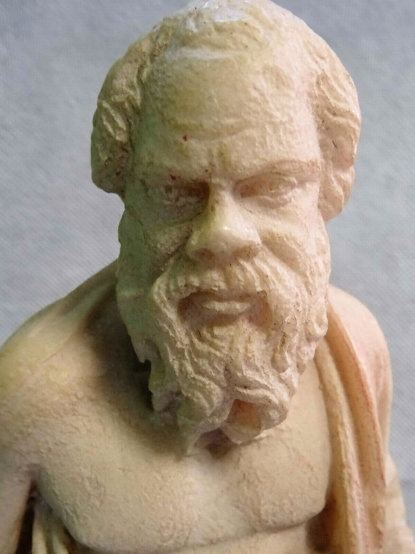 ancient Greek statuette representation of Socrates early 20th century