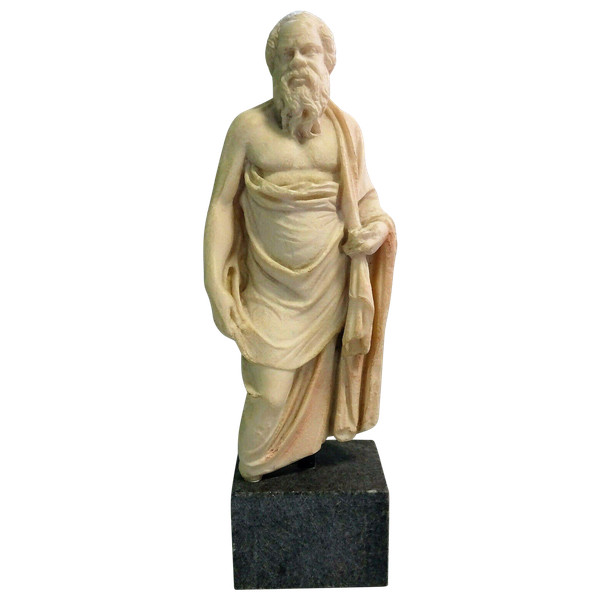 ancient Greek statuette representation of Socrates early 20th century