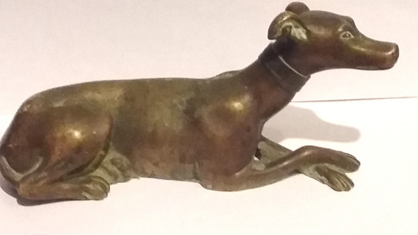 Coppia di levrieri in bronzo del XIX secolo