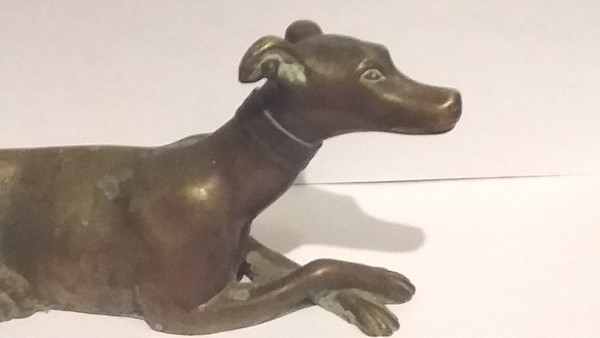 Coppia di levrieri in bronzo del XIX secolo