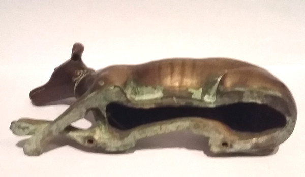 Coppia di levrieri in bronzo del XIX secolo