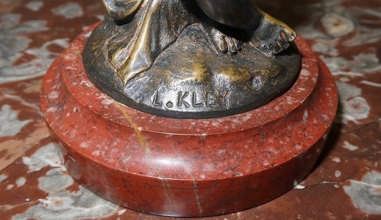  Bronzo "L'Amour enchaîné" secondo L. Kley - Fine XIX secolo