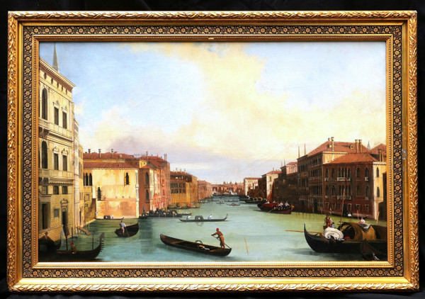 ITALIAN school circa 1880, after CANALETTO, Animated view of the Grand Canal