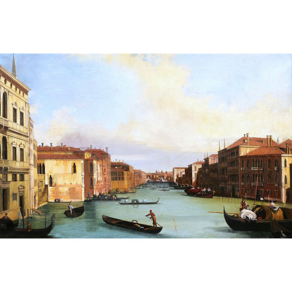 ITALIAN school circa 1880, after CANALETTO, Animated view of the Grand Canal