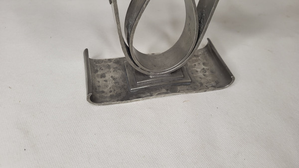Hammered pewter candle holders 1950's Delavan Paris