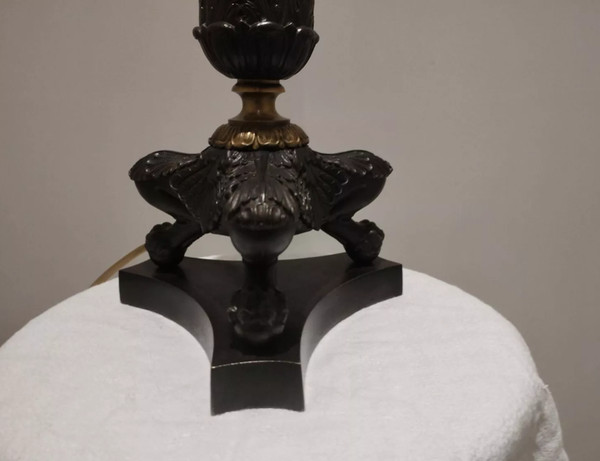 Antique lamp base with lion's paw - Restoration Period - Empire