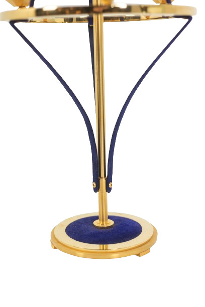 Candlestick in gilded brass and velvet. Contemporary Work. LS59441456B