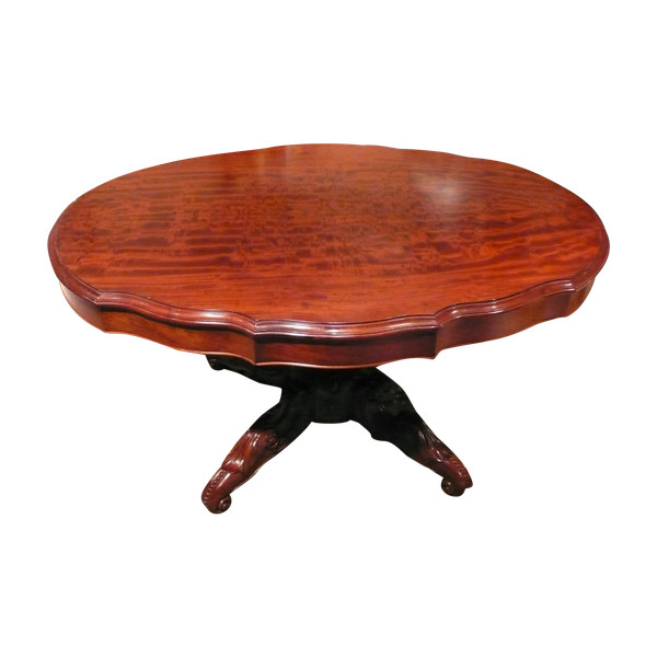 Mahogany pedestal table with violin top from the Napoleon III period.