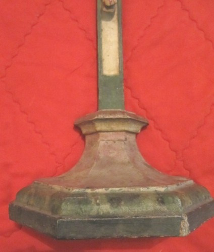 Portuguese Indo Christ on cross carved in wood with polychromes late 18th century