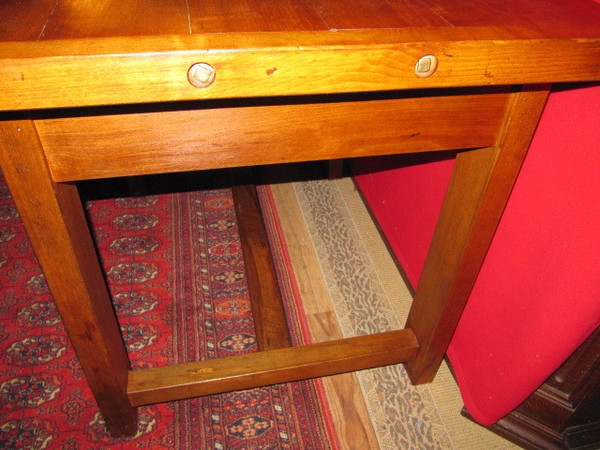 Large Table or Watchmaker's Workbench in Beech, Early 20th Century