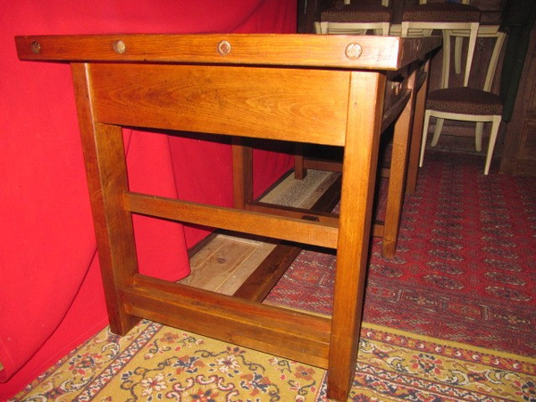 Large Table or Watchmaker's Workbench in Beech, Early 20th Century