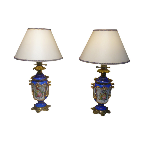 Pair of porcelain lamps from the Napoleon III period