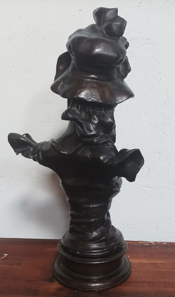 Anton Nelson (1880-1910) Busto femminile in gesso in stile Art Nouveau
