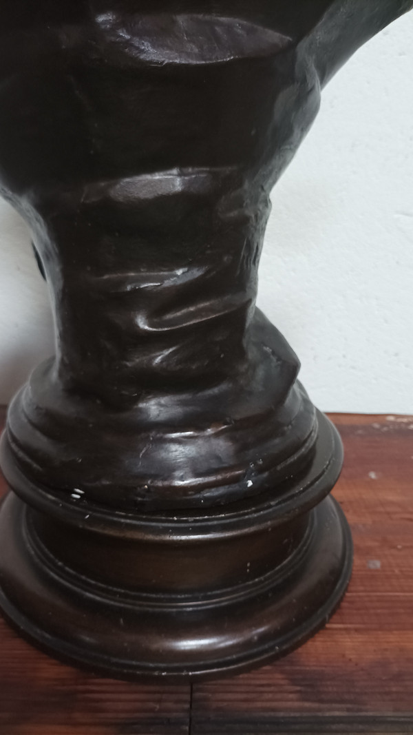 Anton Nelson (1880-1910) Busto femminile in gesso in stile Art Nouveau